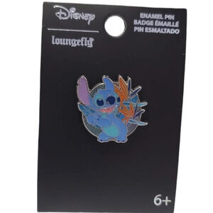New Loungefly Disney Lilo & Stitch Floral Stitch Stained Glass Enamel Pin